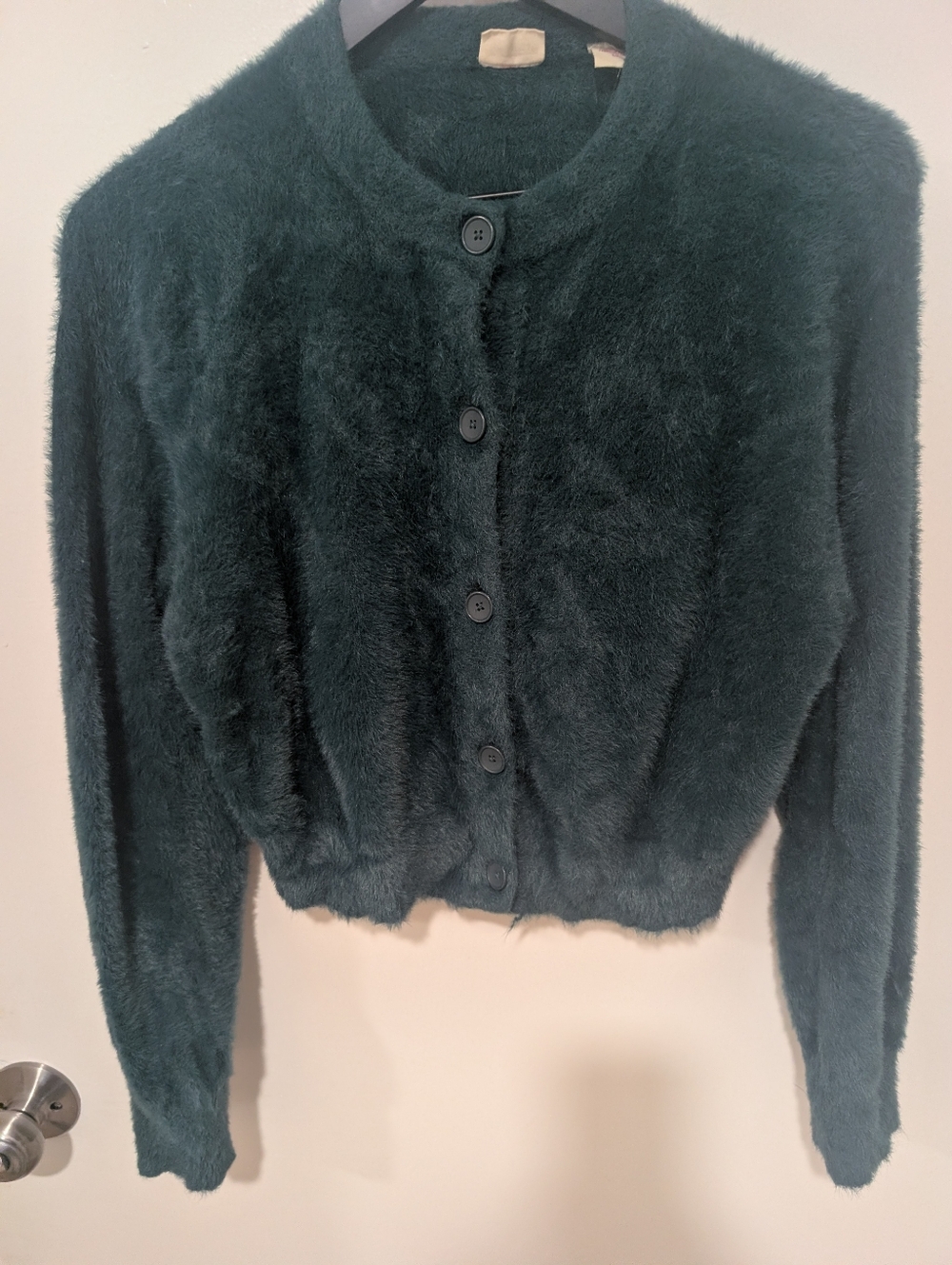 Levi's Green Fuzzy Cat Cropped Cardigan - Picture 6 of 14